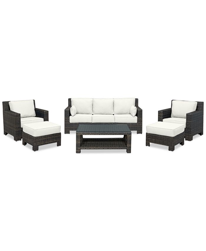 Furniture Viewport Outdoor Wicker 6Pc. Seating Set (1 Sofa, 2 Club