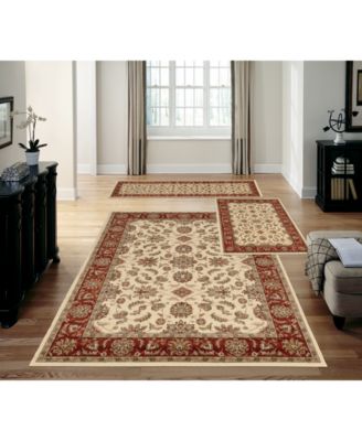 KM Home - Studio Meshed Ivory/Brick 3-Pc. Rug Set