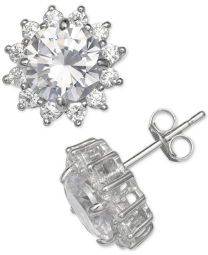 image of Giani Bernini Cubic Zirconia Starburst Stud Earrings in Sterling Silver, Created for Macy-s