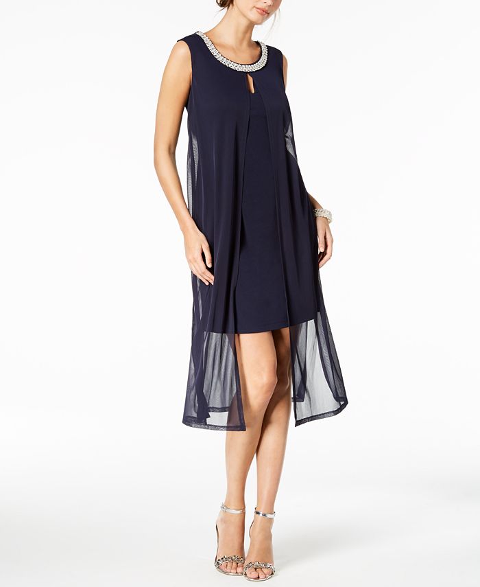 Connected Embellished Chiffon Flyaway Dress - Macy's