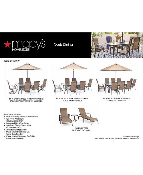 Furniture Oasis Outdoor Dining Collection, Created for Macy's