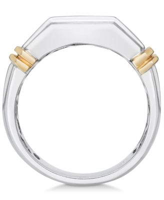 Men's Diamond (1 ct. t.w.) Ring in 10k White and Yellow Gold