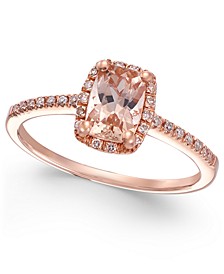 Morganite (3/4 ct. t.w.) and Diamond (1/10 ct. t.w.) Ring in 14k Rose Gold