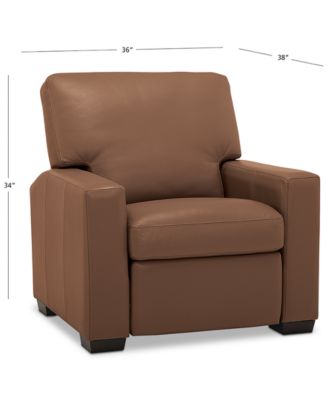 Ennia 36" Leather Pushback Recliner, Created for Macy's