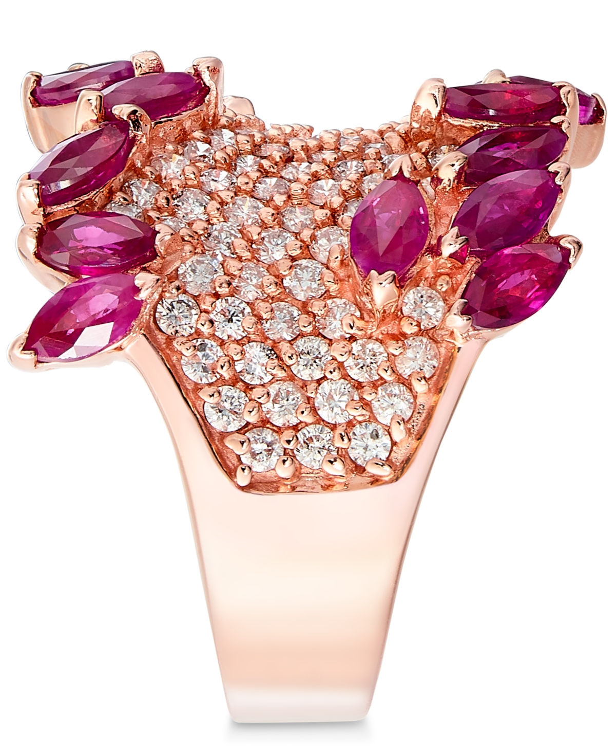 Rosa by Effy(3-1/4 ct. t.w.) & Diamond (1-3/8 ct. t.w.) Ring in 14k Rose Gold - Ruby