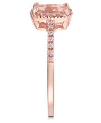 Morganite (3/4 ct. t.w.) and Diamond (1/10 ct. t.w.) Ring in 14k Rose Gold