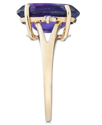 Amethyst (5 ct. t.w.) and Diamond Accent Oval Ring in 14k Gold (Also Available in Mystic Topaz, Blue Topaz, & Prasolite)