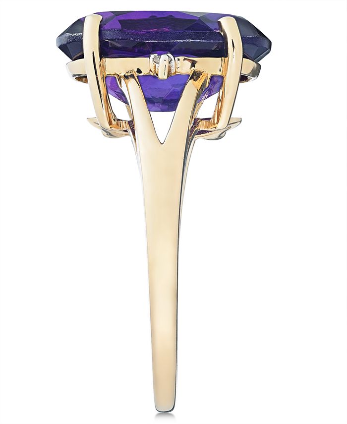 Macy s Amethyst 5 ct. t.w. and Diamond Accent Oval Ring in 14k