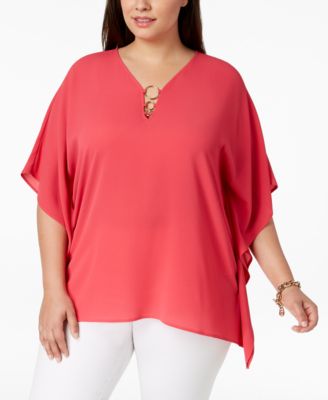 Michael Kors Plus Size Poncho Top