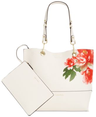 calvin klein sonoma floral tote