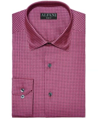 Alfani - Men's Slim-Fit Performance Stretch Basket Print Dress Shirt