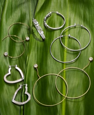 2" Silver-Tone Hoop Earrings 