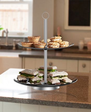 Trademark Global - Two Tier Round Dessert Tower Glass by Chef Buddy