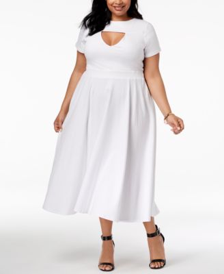 macys plus size white dresses