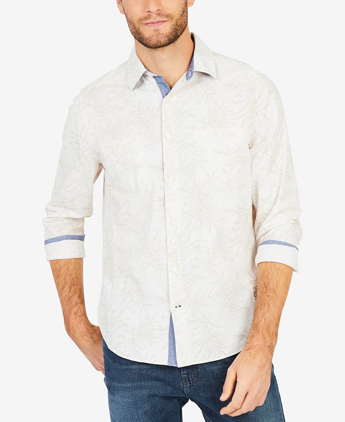 Nautica Men's Leaf-Print Classic Fit Shirt - Macy's