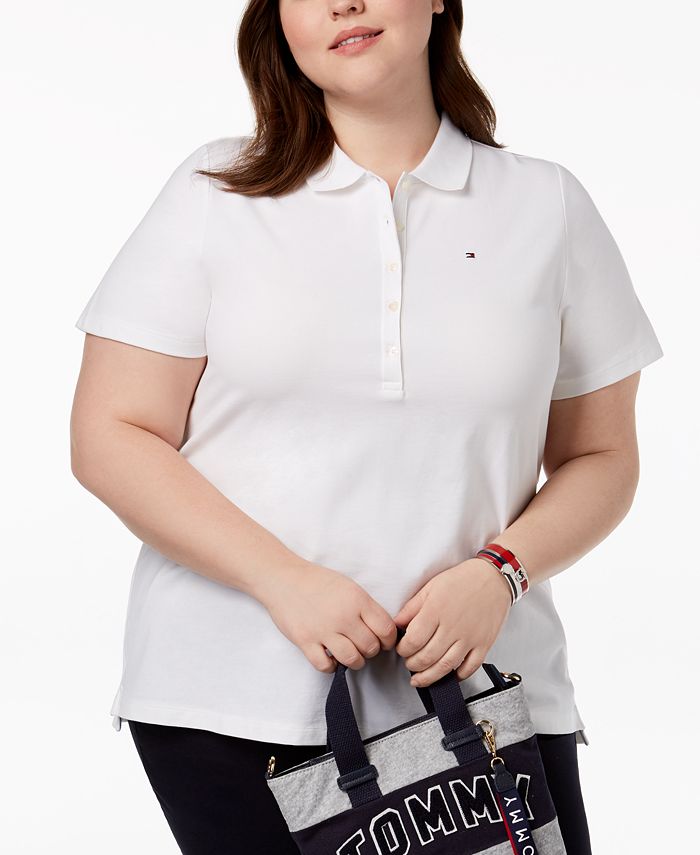 Tommy Hilfiger Plus Size Piqué Polo Shirt, Created - Macy's