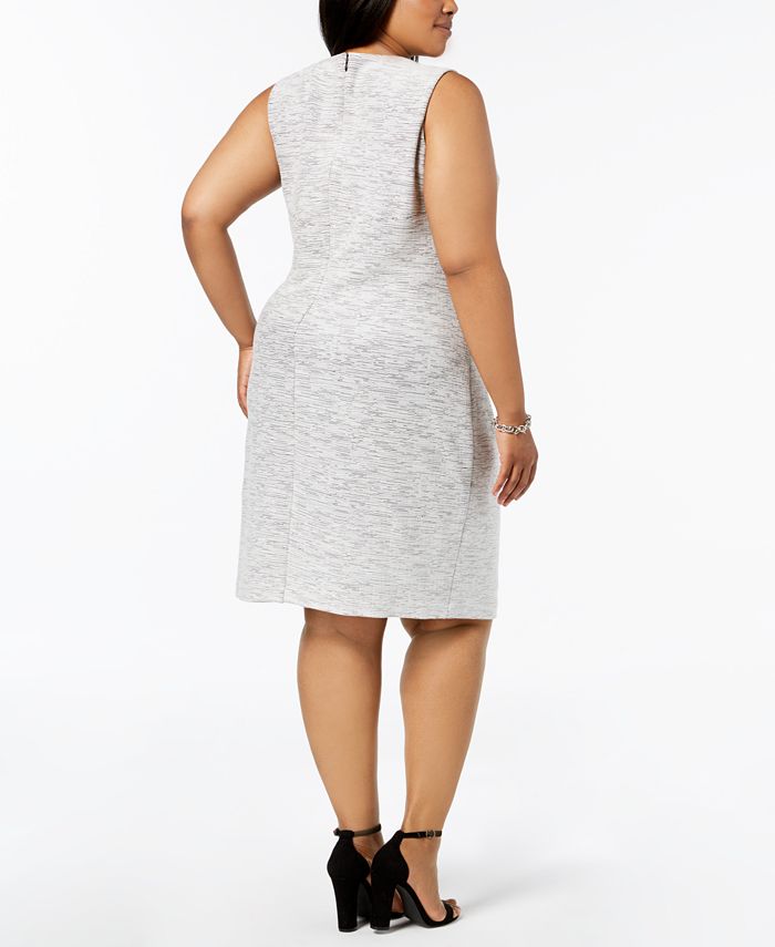 Calvin Klein Plus Size Line-Detail Shift Dress - Macy's