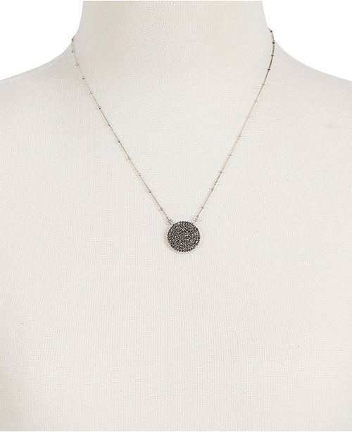 Lucky Brand Silver-Tone Carded Pave Necklace & Reviews - Necklaces ...
