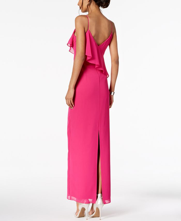 Vince Camuto Ruffled V-Neck Gown - Macy's