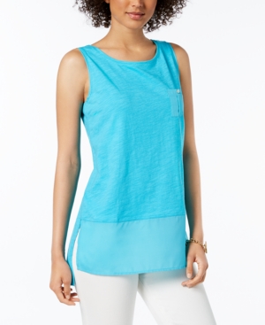TOMMY HILFIGER COTTON POCKET TANK TOP, CREATED FOR MACY'S