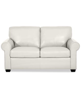 Orid 59" Leather Roll Arm Loveseat, Created for Macy's