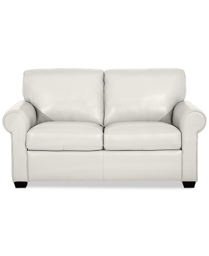 Furniture Orid 59" Leather Roll Arm Loveseat, Created for Macy's Macy's