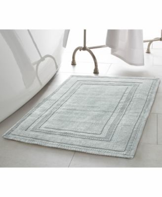 Racetrack Stonewash Cotton Bath Rug, 17" x 24"