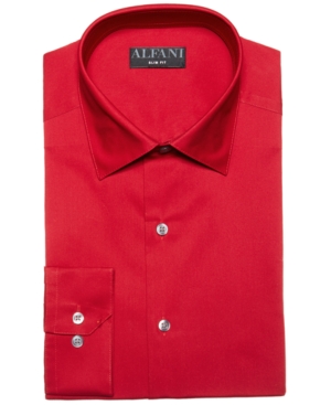 image of AlfaTech by Alfani Men-s Solid Classic/Regular Fit Dress Shirt, Created for Macy-s