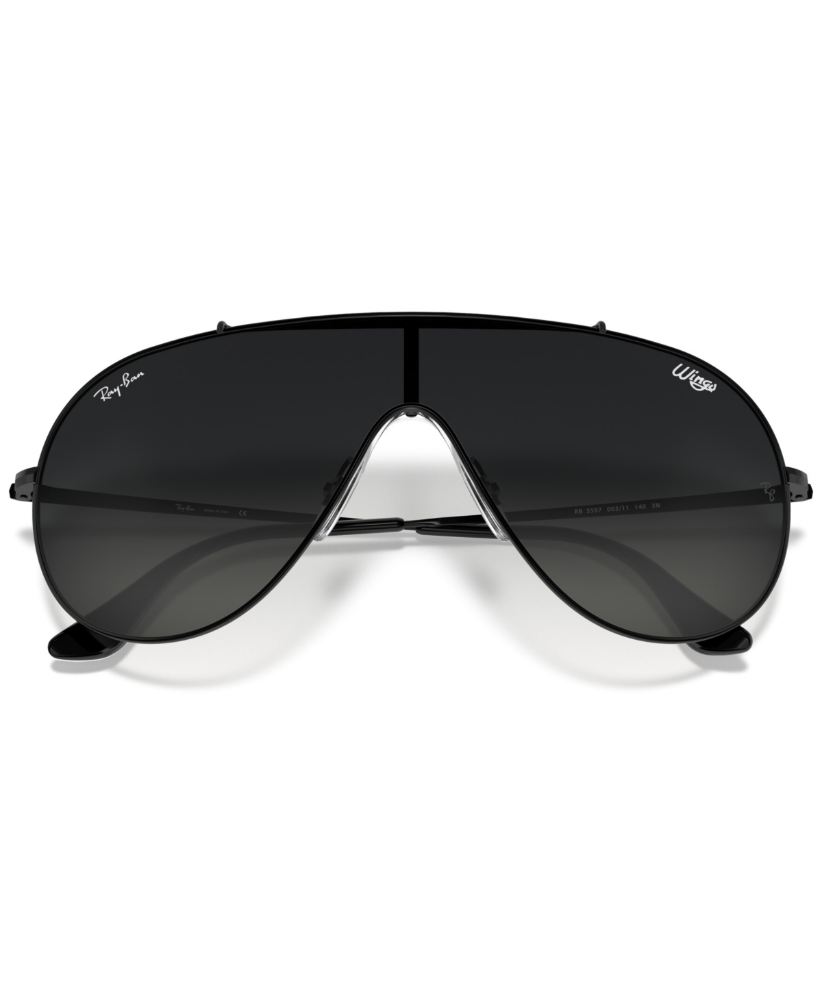 Ray Ban Aviator Sunglasses, Rb3597 In Black,grey Gradient Dark Grey
