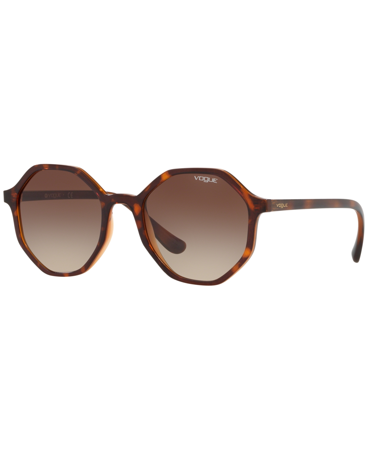 Vogue Eyewear Sunglasses, Vo5222s 52 In Dark Havana,light Brown Transp,brown Gra