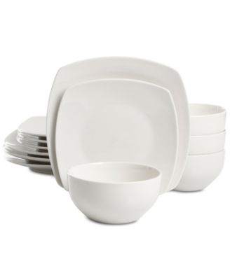 CLOSEOUT Martha Stewart Essentials Soft Square 12 Pc. Dinnerware Set Created for Macy s Macy s