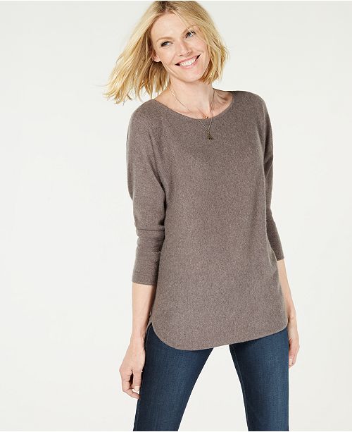 Charter Club Pure Cashmere Pullover Shirttail Sweater in Regular ...