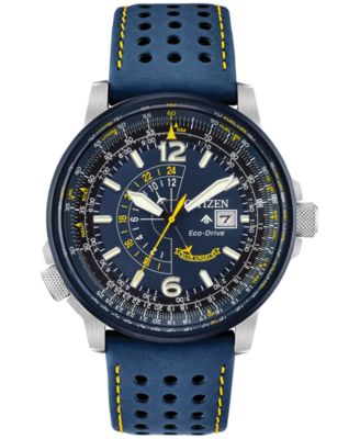 Citizen - Men's Angel Nighthawk Blue Leather Strap Watch 42mm