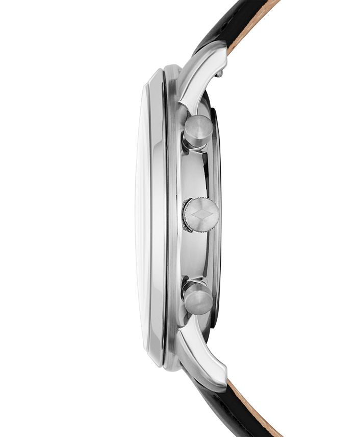 Fossil Men's Neutra Chronograph Black Leather Strap Watch 44mm Macy's