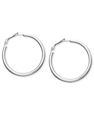 Giani Bernini Medium Sterling Silver Tube Hoop Earrings, 1.5