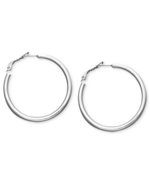 image of Giani Bernini Medium Sterling Silver Tube Hoop Earrings, 1.5