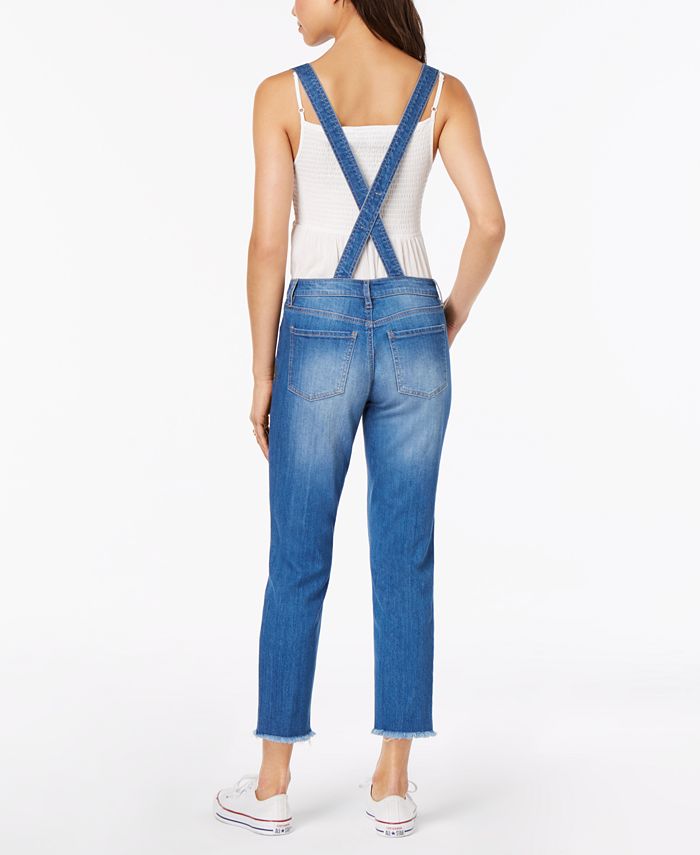 Dollhouse Juniors' Ripped Skinny Overalls - Macy's