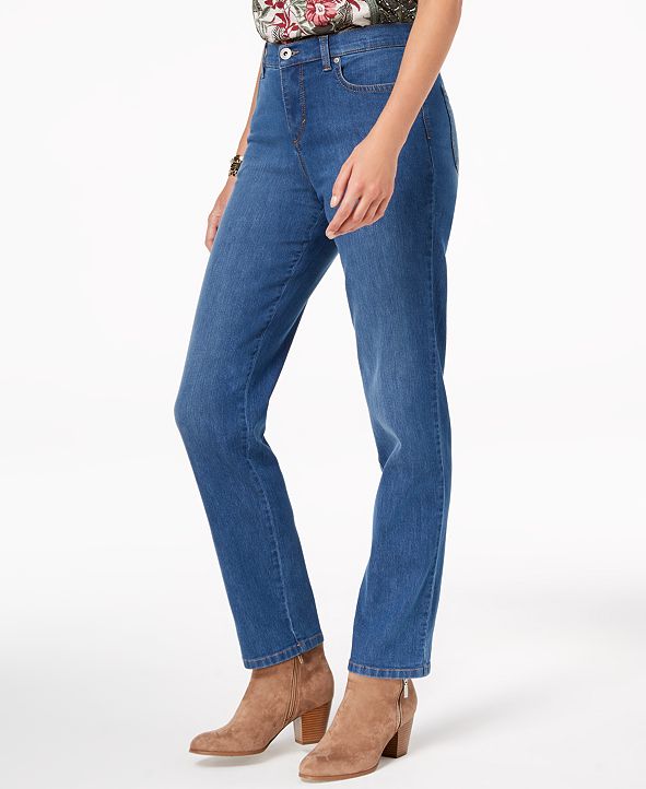 Style & Co Petite Natural Straight-Leg Ankle Jeans, Created for Macy's ...