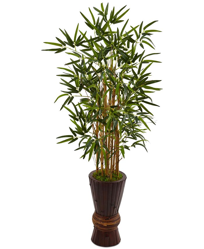 Nearly Natural - 4.5' Bamboo Artificial Tree in Bamboo Planter