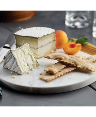 Pantryware White Marble & Teak Wood 10" Round Serving Board