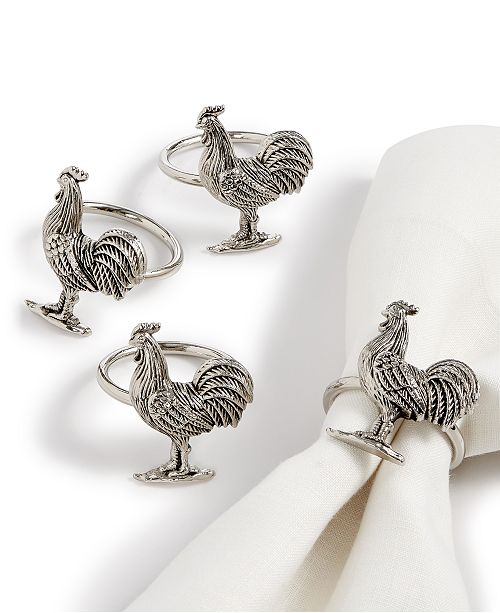 Martha Stewart Collection Closeout Chicken Farmhouse Napkin Rings