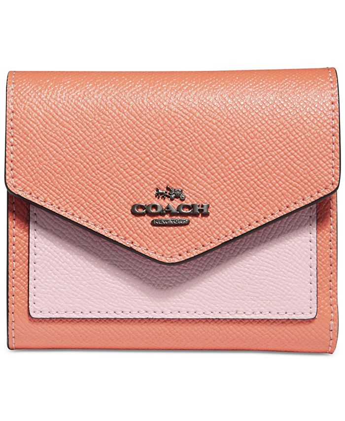 COACH Small Wallet In Colorblock in Pink