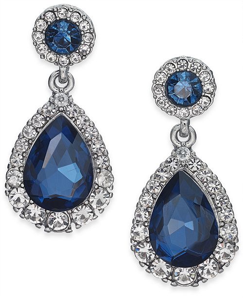 Charter Club Pavé & Stone Drop Earrings, Created for Macy's & Reviews