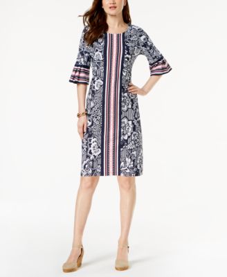 Charter Club Petite Mixed-Print Shift 