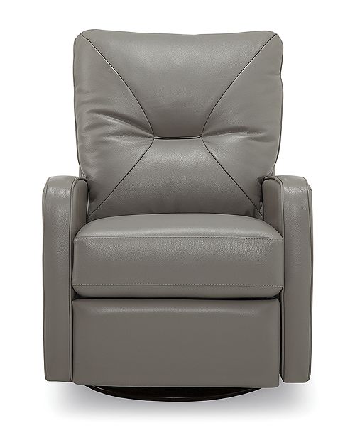 Furniture Finchley Leather Swivel Glider Pushback Rocker Recliner