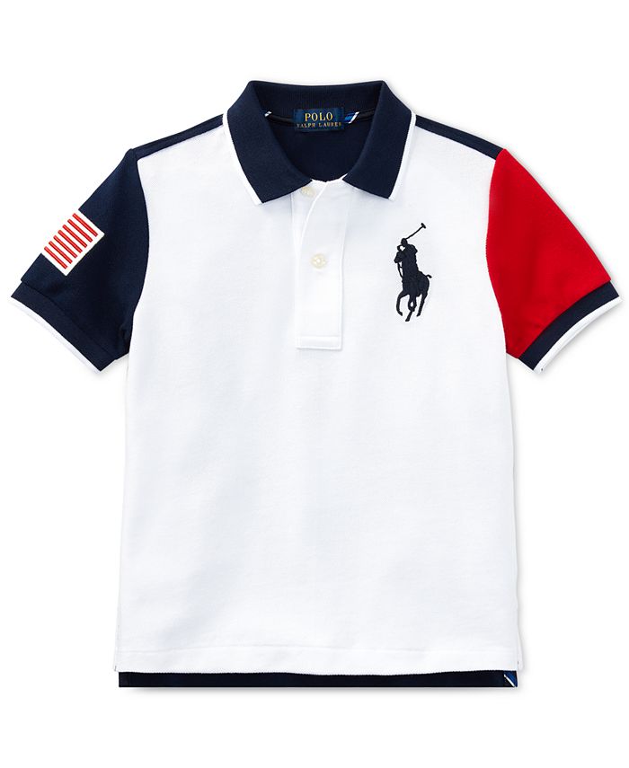 Polo Ralph Lauren Color-Blocked Cotton Mesh Polo Shirt, Little Boys ...