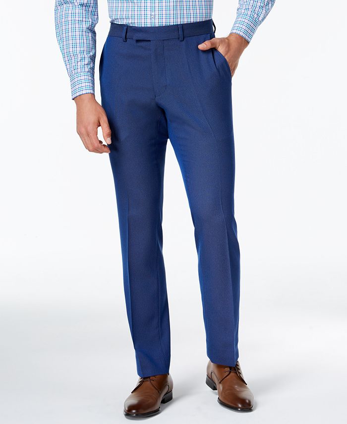 Nick Graham Men's Slim-Fit Bright Blue Birdseye Suit & Reviews - Suits ...