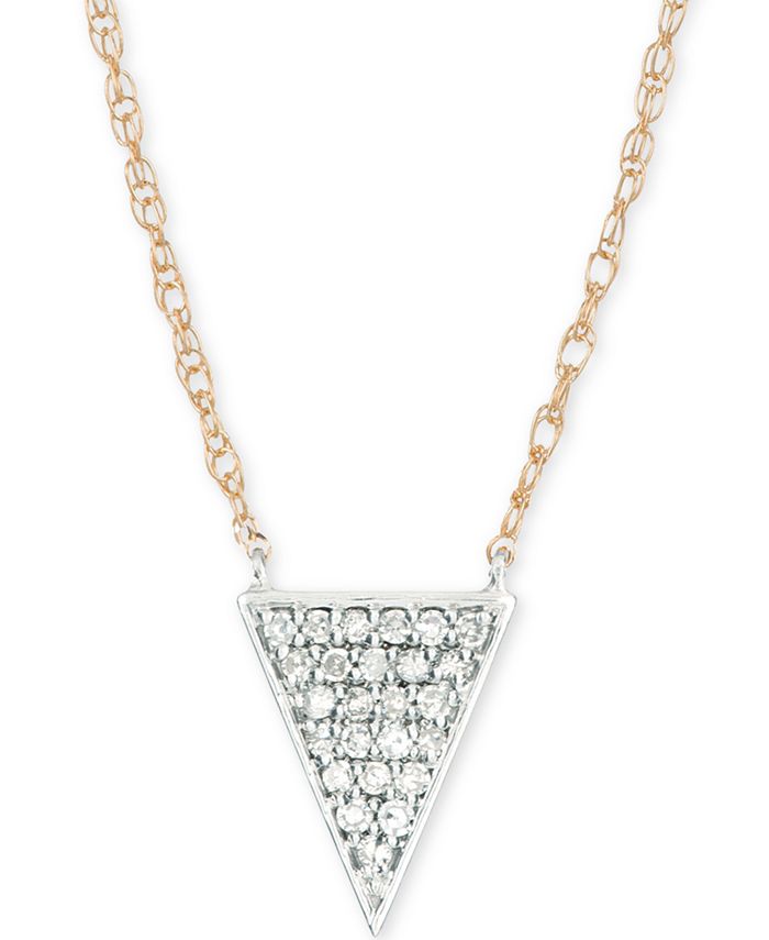 Elsie May Diamond Pavé Triangle Pendant Necklace (1/10 ct. t.w.) in 14k