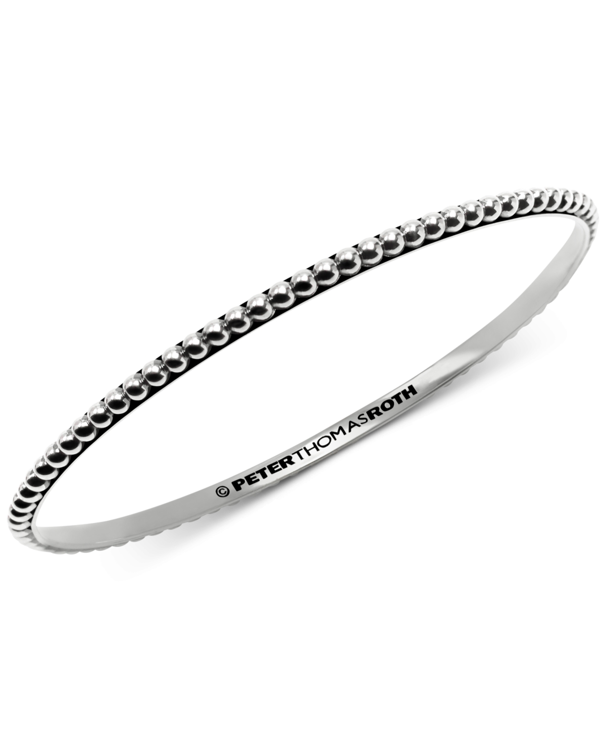 Beaded Bangle Bracelet in Sterling Silver - Silver