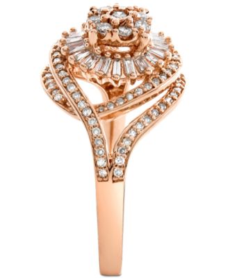 Diamond Starburst Cluster Ring (1/2 ct. t.w.) in Sterling Silver